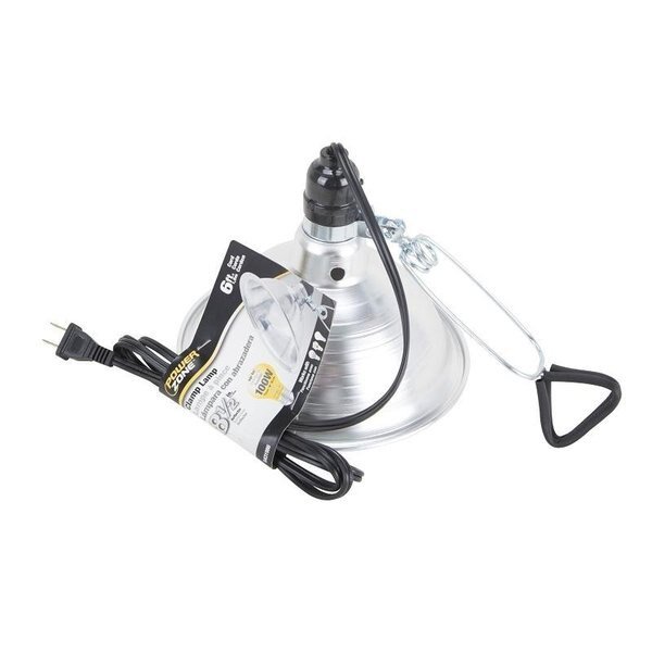 Brooder Clamp Light, Plug In Power Supplies, Clamp Lights Lamp, Silver, Powerzone, Mfr#: ORBL081508